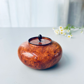 Walnut Wood Slab Tea Jar-WD7856
