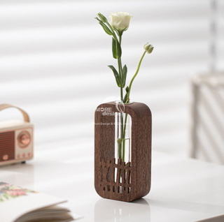 Walnut Wood Slab Vase-WD7833