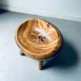 Walnut Wood Slab Stool-WD7837