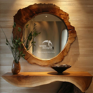 Walnut Wood Slab Mirror-WD7816