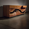 Walnut Wood Slab Cabinet-WD7820