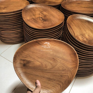 Walnut Wood Slab Plate-WD7876