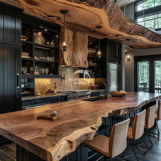 Walnut Wood Bar Table-MD138